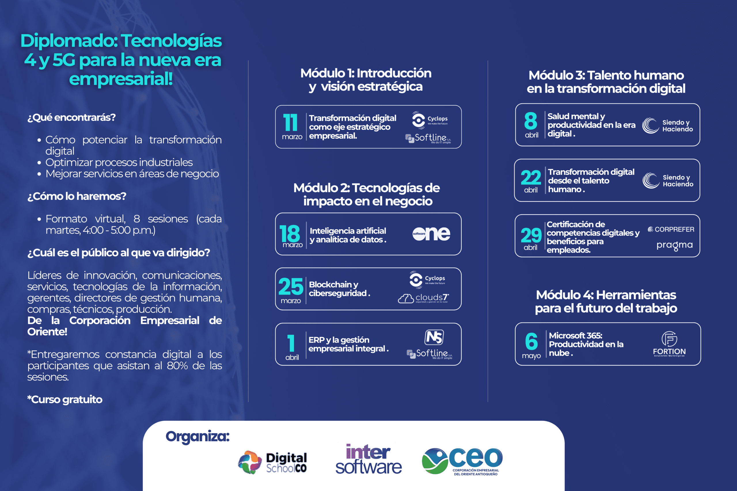 Diplomado: tecnologías 4G y 5G para la nueva era empresarial